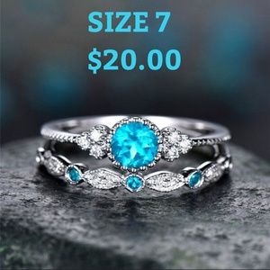 Wedding ring set in blue!¡